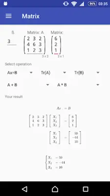 Matrix Algebra android App screenshot 0