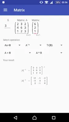 Matrix Algebra android App screenshot 1